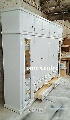 Handmade Aylesbury (white) 4 Drawer 6 Doors + Top Box Large Wardrobe