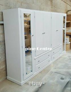 Handmade Aylesbury (white) 4 Drawer 6 Doors + Top Box Large Wardrobe