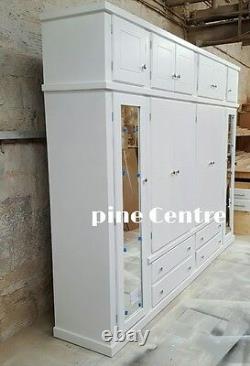 Handmade Aylesbury (white) 4 Drawer 6 Doors + Top Box Large Wardrobe