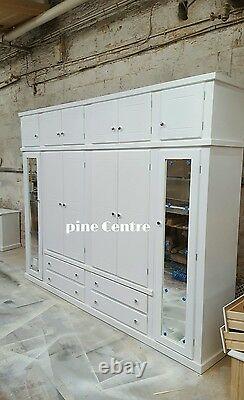 Handmade Aylesbury (white) 4 Drawer 6 Doors + Top Box Large Wardrobe