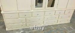 Handmade Dewsbury Ivory 6 Door 14 Drawer Mirrored Large New Wardrobe Assembled