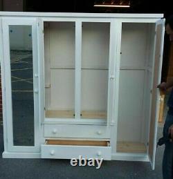 ASSEMBLED HANDMADE DEWSBURY DOUBLE MIRRORED WARDROBE IN WHITE MANY COLOURS 