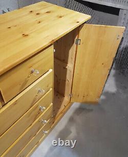 Handmade Dewsbury Solid Pine Antique Large Chest Of Drawers With Door Assembled