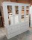 Handmade Dewsbury White Large Quad Mirrored Wardrobe 4 Door 8 Drawer Assembled