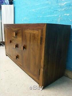 Heavy Solid (mango) Wood Large 2door 3drawer Sideboard- Visit Our Warehouse