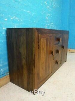 Heavy Solid (mango) Wood Large 2door 3drawer Sideboard- Visit Our Warehouse