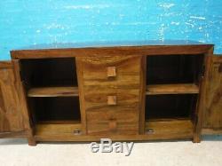 Heavy Solid (mango) Wood Large 2door 3drawer Sideboard- Visit Our Warehouse