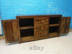 Heavy Solid (mango) Wood Large 2door 3drawer Sideboard- Visit Our Warehouse