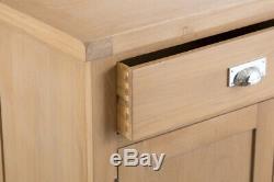 Hereford Lime Washed Oak Large 4 Door 3 Drawer Sideboard / Wide Cabinet