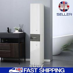 High Gloss Bathroom Cupboard Tall Cabinet Large Tallboy Home Storage Unit drawer