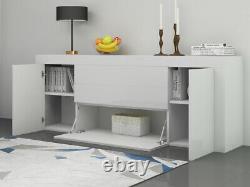 High Gloss Front Large Sideboard Cabinet 2 Doors 2 Drawers & 1 Flaps Cupboard