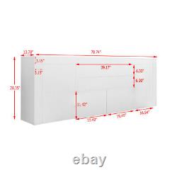 High Gloss Front Large Sideboard Cabinet with 2 Doors 2 Drawers 1 Flaps Cupboard