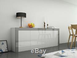 High Gloss Large Sideboard Cabinet 2 Doors 2 Drawers & 2 Flaps Storage Cupboard