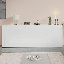 High Gloss Large Sideboard Cabinet with 2 Doors 2 Drawers & 1 Flaps Cupboard