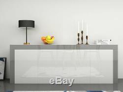 High Gloss Large Sideboard Cabinet with 2 Doors 2 Drawers & 2 Flaps Cupboard