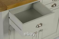 Highland Grey 3 Door, 3 Drawer Large Sideboard Storage Cabinet with Drawers