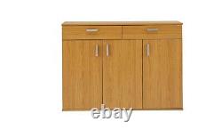 Home Venetia Large 3 Door 2 Drawer Shoe Cabinet Oak effect