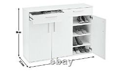 Home Venetia Large 3 Door 2 Drawer Shoe Cabinet Oak effect