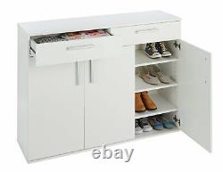 Home Venetia Large 3 Door 2 Drawer Shoe Cabinet -White