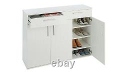 Home Venetia Large 3 Door 2 Drawer Shoe Cabinet -White