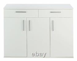 Home Venetia Large 3 Door 2 Drawer Shoe Cabinet -White