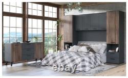 Hugo Dark Grey Slated Rustic Oak Effect Large Wide 2 Door / 3 Drawer Sideboard