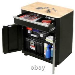Husky Garage Base Cabinet Steel 1-Drawer 2-Door Black (28'' W x 33 H x 18)