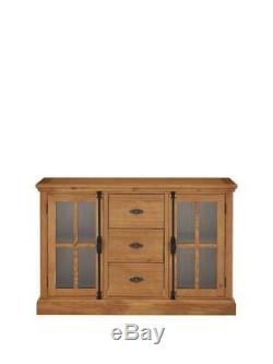 Ideal Home Whitford Solid Wood Ready Assembled 2 Door, 3 Drawer Large Sideboard