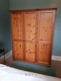 Ikea Leksvik Bedroom Set Large Solid Wood 3 Door Wardrobe And 6 Drawer Chest