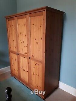 Ikea Leksvik Bedroom Set Large Solid Wood 3 Door Wardrobe And 6 Drawer Chest