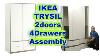 Ikea Wardrobe Trysil Sliding Doors 4 Drawers Assembly