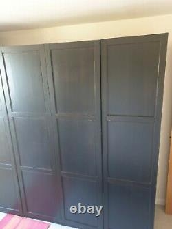 Ikea wardrobe, black, three doors, two large drawers