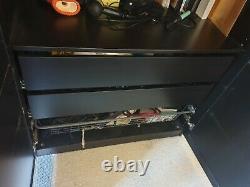 Ikea wardrobe, black, three doors, two large drawers