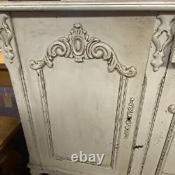 Impressive Ornate Vintage Large French painted sideboard buffet 4 door 5 drawer