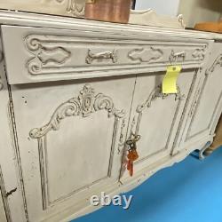 Impressive Ornate Vintage Large French painted sideboard buffet 4 door 5 drawer