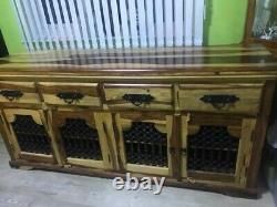 India jali large sideboard 4 door 4 drawer solid sheesham, very good condition