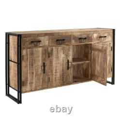 Industrial 4 Drawers and 4 Doors Extra Large Sideboard Living Room Furniture