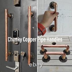 Industrial Designed Chunky Copper Pipe Cupboard/ Door/ Drawer Handles (22mm)