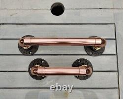 Industrial Designed Chunky Copper Pipe Cupboard/ Door/ Drawer Handles (22mm)