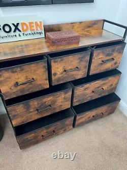 Industrial Large Bedroom Chest Drawers Vintage Dresser Sideboard Metal Storage