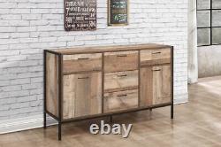 Industrial Sideboard Birlea Urban Chic Large Door Drawer Rustic Metal Wood