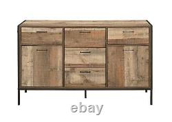 Industrial Sideboard Birlea Urban Chic Large Door Drawer Rustic Metal Wood