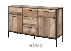 Industrial Sideboard Birlea Urban Chic Large Door Drawer Rustic Metal Wood