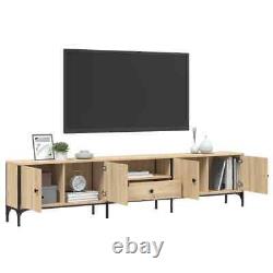 Industrial Wooden Large Wide TV Tele Stand Cabinet Unit With 4 Doors 1 Drawer