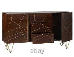 Jai Solid Mango Wood Extra Large Sideboard 3 Drawers and 2 Doors