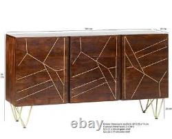 Jai Solid Mango Wood Extra Large Sideboard 3 Drawers and 2 Doors