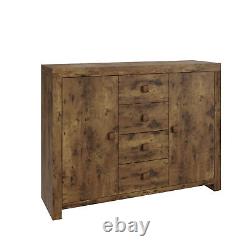 Jakarta Large Sideboard Cabinet Living Room 4 Drawers 2 Doors Bedroom Mango