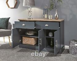 Kendal 3 Door 2 Drawer Large Sideboard Slate Blue