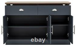 Kendal 3 Door 2 Drawer Large Sideboard Slate Blue