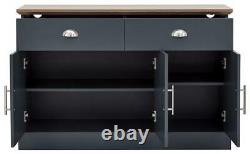 Kendal Large Sideboard with 3 Doors & 2 Drawers Modern Slate Blue